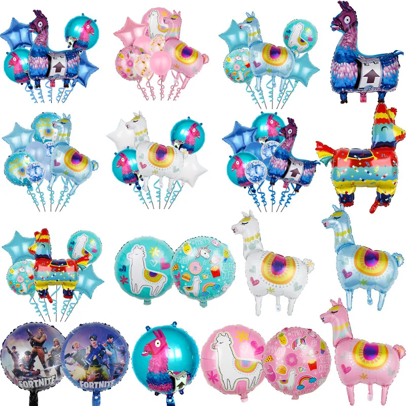 Disney Cartoon Animal Alpaca Balloon Set Carnival Party Birthday Aluminum Film Balloons