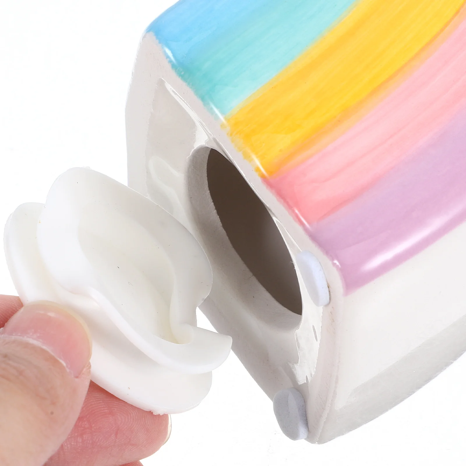 

Exquisite Rainbow Piggy Bank Fine Workmanship Money Pot Ideal Present for Lovers Families Friends Rainbow Piggy Bank