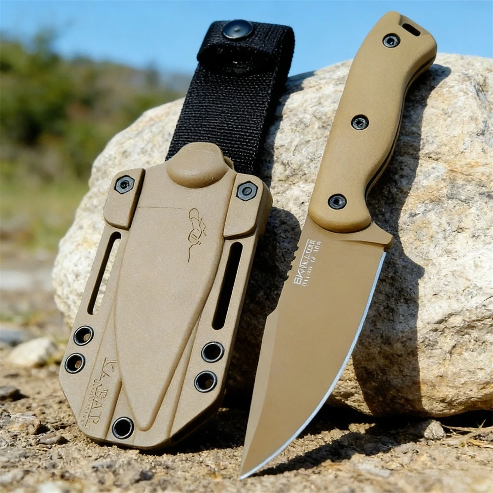 

BK18 Hunting Knife D2 Steel Fixed Blade High Hardness Nylon Fiberglass Handle Multifunctional Tool for Outdoor Camping EDC Tools