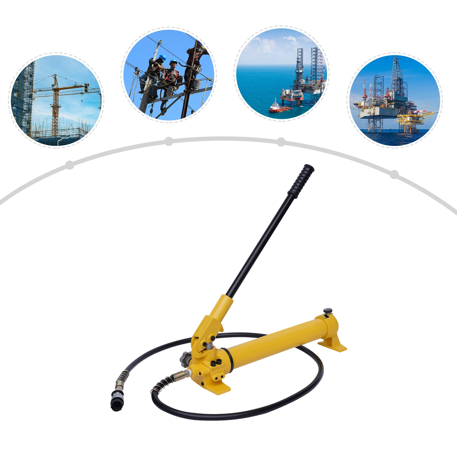Manual Hydraulic Pump Yellow Cast Iron 0-70MPa 700cc Hydraulic Hand Pump Tool ZG3/8 Female Quick Connector