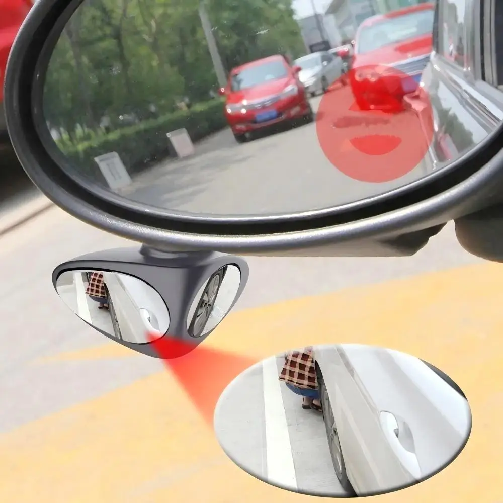 

Universal car dual view auxiliary rearview mirror Convex Wide Angle Mirrors 360 Rotation Adjustable Rear View Blind Spot Mirrors