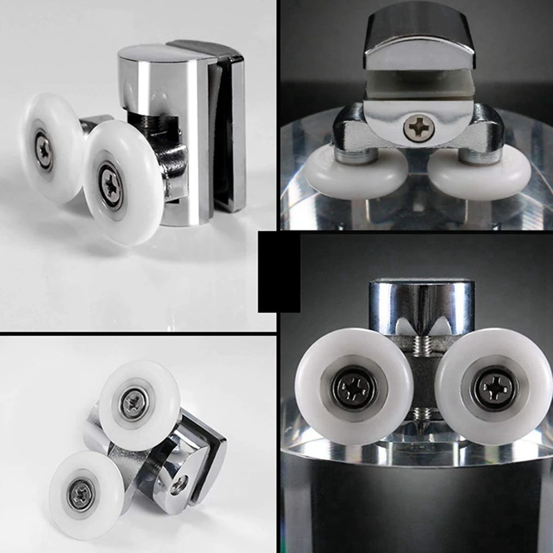 20Pcs Shower Door Wheels 23Mm Shower Door Rollers Heavy Duty Zinc Alloy Dual Wheel For Both Flat Sliding Shower Doors