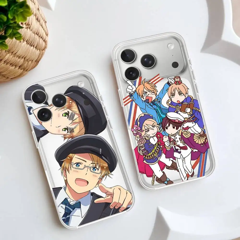 Anime H-Hetalia World Stars Handyhülle für iPhone 17 16 15 12 11 Pro Max 14 Plus 13 Mini Transparente Weiche Schutzhülle