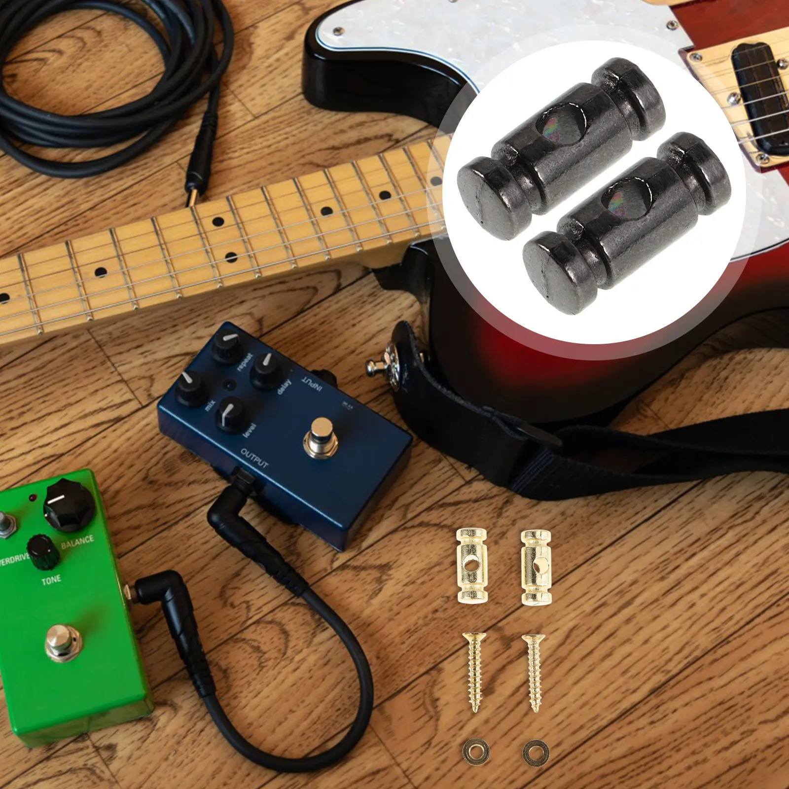 2pcs Electric Guitar String Retainers – Low Roller Locking Guides for Stable Tuning & Enhanced Performance