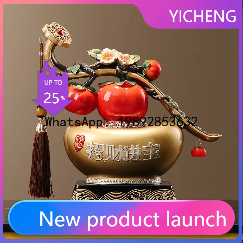 Hys lucky persimmon ornament - feng shui decoration for entryway, living room, tv cabinet, housewarming gift