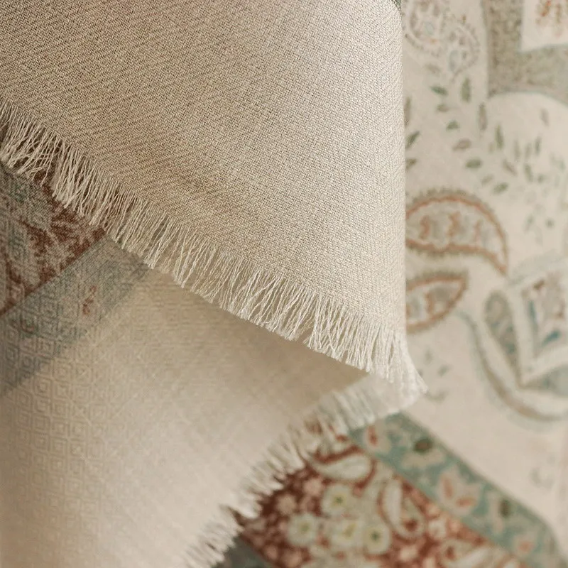 Tassels Silk Wool Scarf 135CM Shawls Warm Soft Pashmina Wrap Stole Scarves Hand Rolled Edges Bandanas