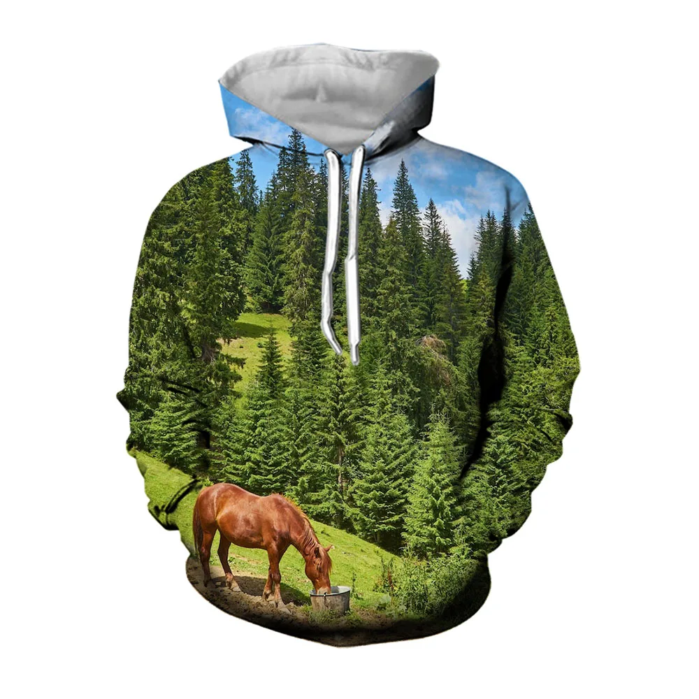 

Jumeast 3D Mountain Landscape Hoodies For Men Spring And Autumn Hooded Length Sleeve Baggy Oversized Hoodie Streetwear Pullover