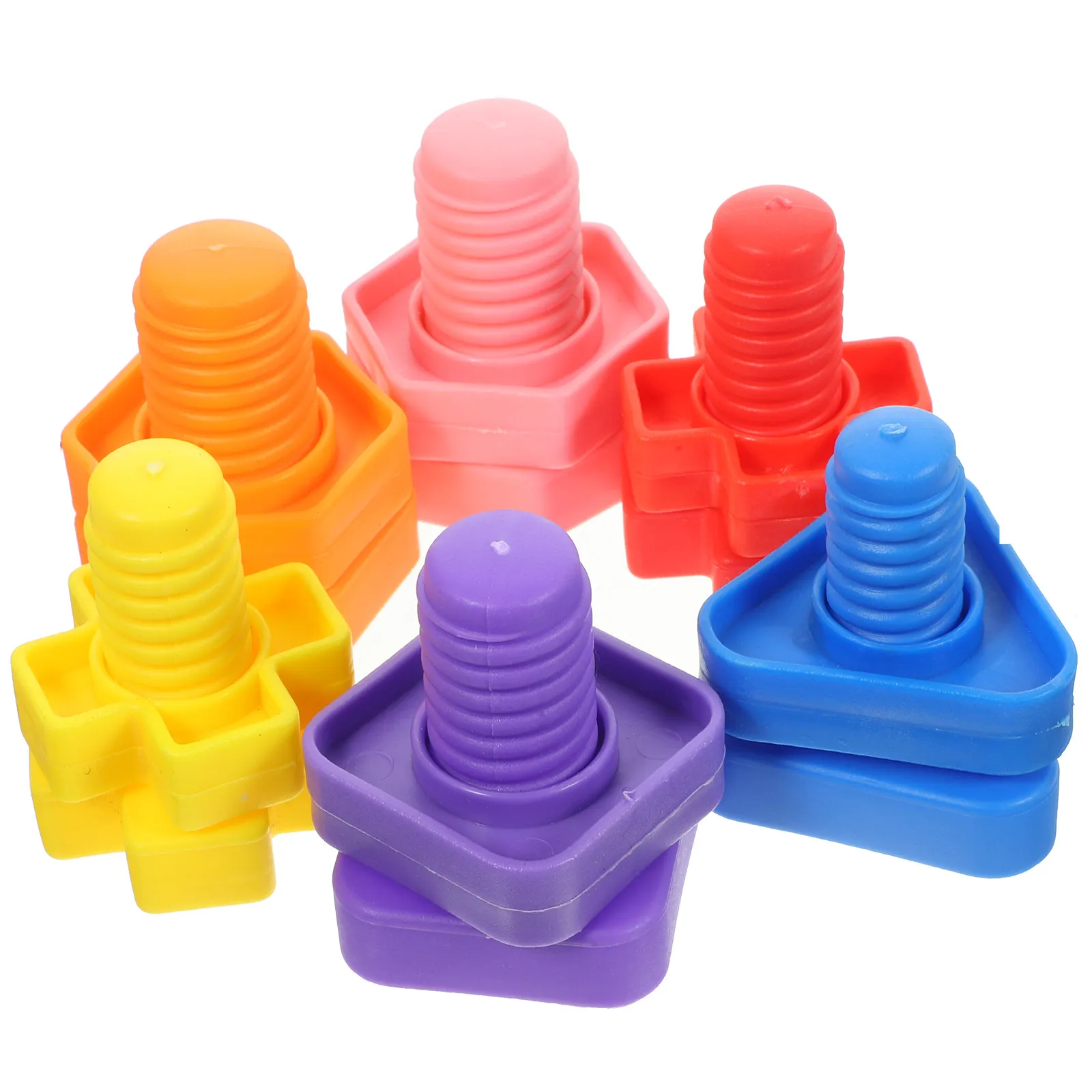 6Pcs Jumbo Nuts and Bolts Bird Educational Plastic Non Toxic Safe for Macaws Cockatoos African Grey Improve Focus Hand Eye