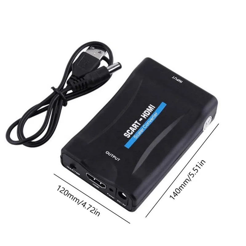 SCART / BNC to HDMI Converter Video Audio Adapter with SCART/HD Switch PAL/NTSC Video Scaler SCART to HDMI Digital Converter