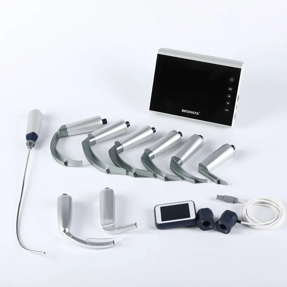 BESDATA China Manufacture with CE ISO reusable 7inch monitor laryngoscope pediatric portable video laryngoscope for surgical