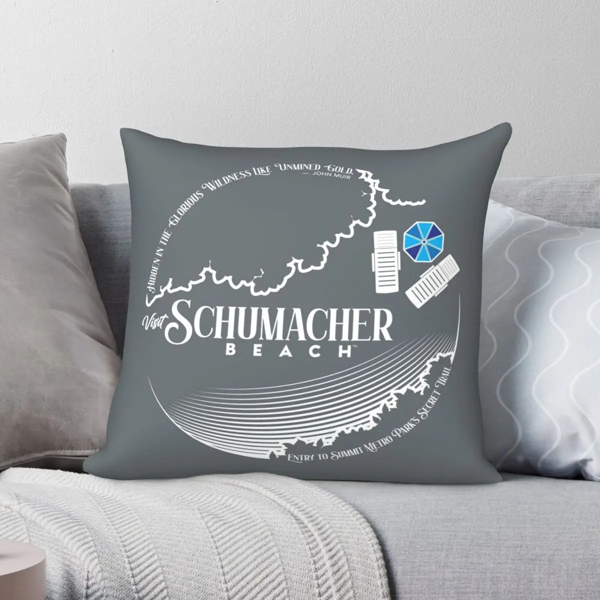 Visit Schumacher Beach Square Pillowcase Polyester Linen Velvet Creative Zip Decor Throw Pillow Case Bed Cushion Cover 18