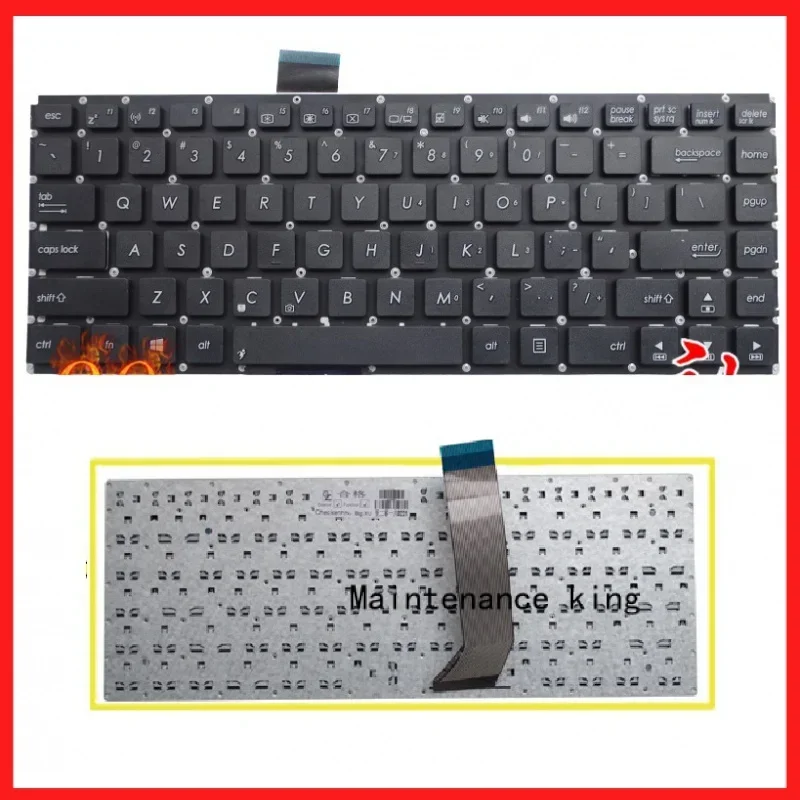 SSEA new US keyboard for Asus VivoBook S400 s400c s400ca s400e keyboard without frame wholesale