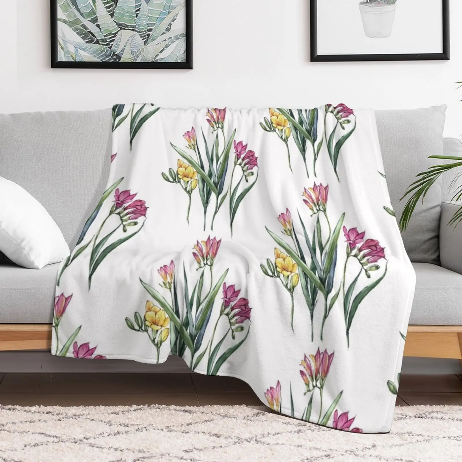 freesias Throw Blanket Giant Sofa wednesday Blankets