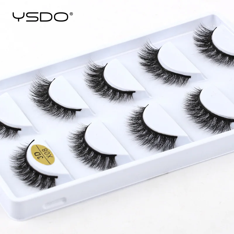 YSDO 5 Par Sztucznych Rzęs 3D Naturalnych, Rzęsy z Norek do Makijażu, Sztuczne Rzęsy, Ręcznie Robione Naturalne Sztuczne Rzęsy, Narzędzia do Makijażu i Urody