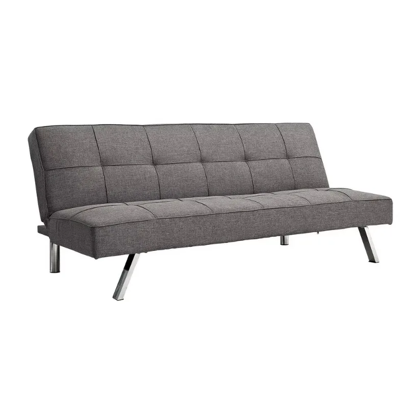 The price is cheap, and the manufacturer supplies linen fabric futon sofa bed, multi-functional sofa bed, metal leg sofa bed.