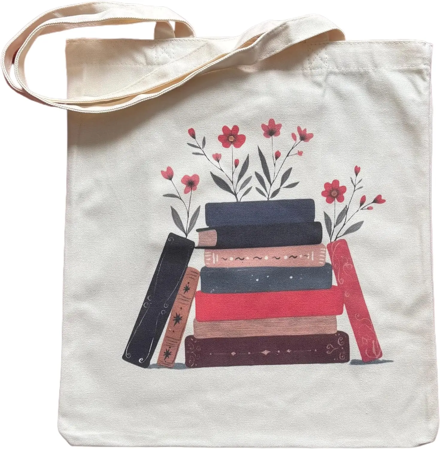 حقيبة كتف قماشية بسيطة الطازجة مع طباعة الفاكهة حقيبة كتف عنب التفاح والكمثرى للاستخدام اليومي أثناء التنقل