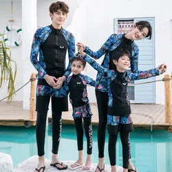 New Men's Women's Split Long-sleeved Trousers Swimsuit Surfing Suit Diving Suit Five-piece Suit Hot Spring Sea Beach Swimming