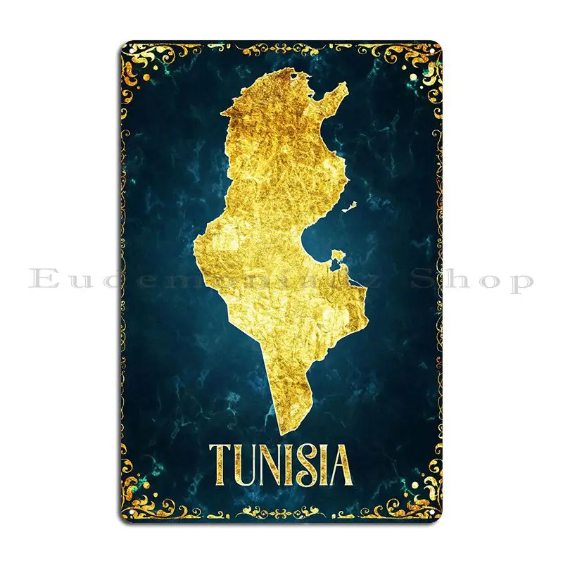 Tunisia Metal Sign Rusty Kitchen Kitchen Designer Cinema Tin Sign Poster