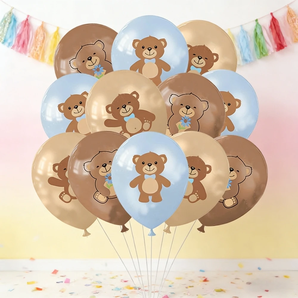 10 Stück/Beutel Bären-Partyballons mit Rollband, 3 Stile 12 Zoll Latexballons, für Geburtstagsfeiern & Themenveranstaltungsdekorationen