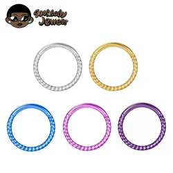 ASTM F136 Titanium Waves Twisted Nose Ring Septum Piercing SEG Clicker Helix Nostril Lip Earring Piercing Anodized Body Jewelry