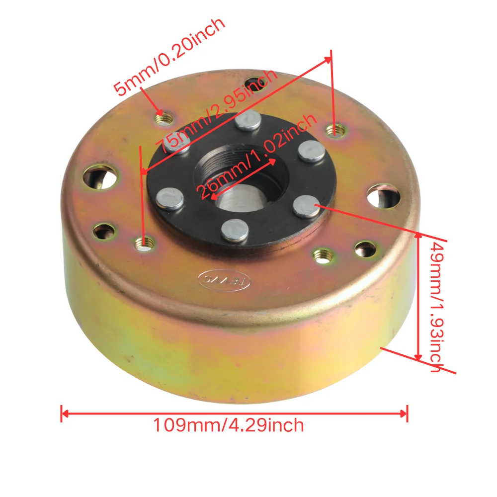 Flywheel Rotor Magneto For GY6 49cc 50cc 139QMB 139QMA Scooter Moped ATV Go‑Kart Engine