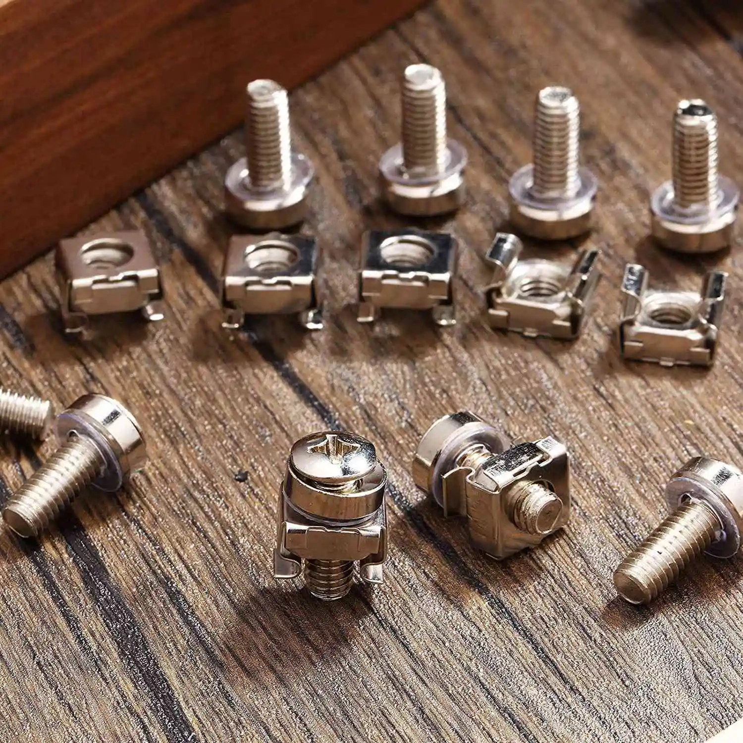 50 Sets M6 Rack Schroeven Set 20Mm Schroeven En Kooi Moeren Rack Mount Schroeven En Vierkante Insert Moeren Server