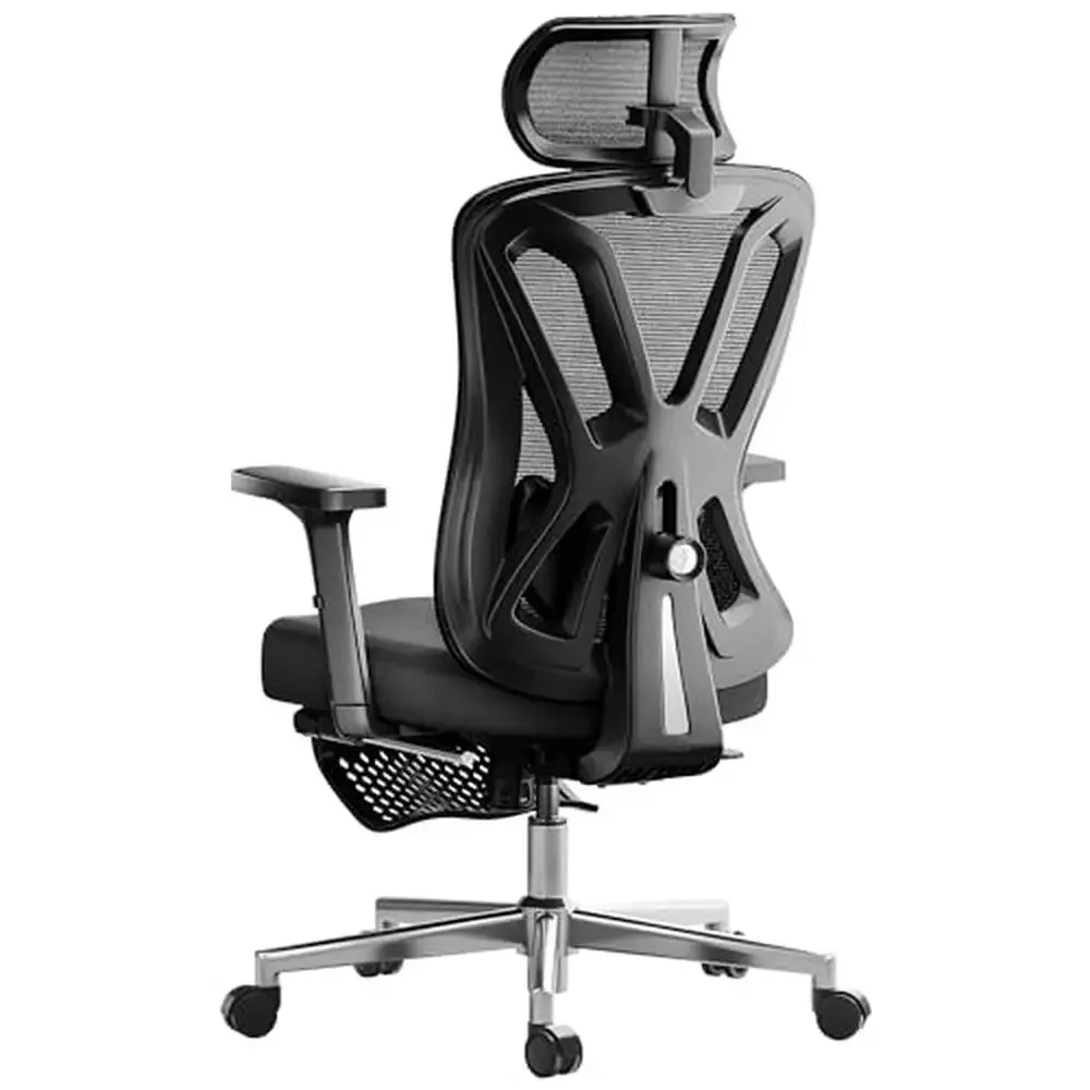 Ergonomiczne krzesło biurowe z regulowanym podparciem lędźwiowym i wysokością Wygodne siatkowe krzesło do pracy na komputerze z oddychającą podnóżkiem