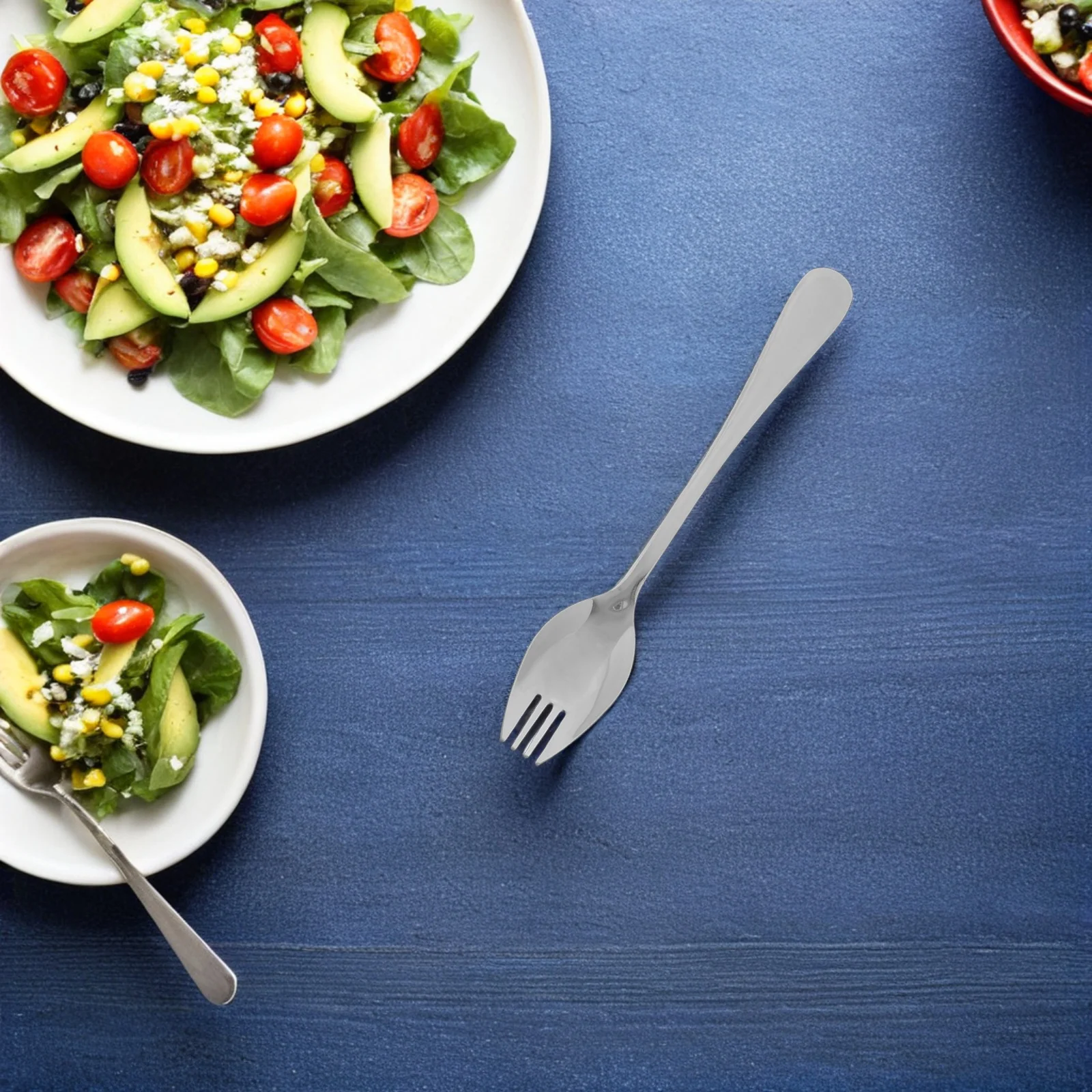 

15Pcs Stainless Steel Spork Creative Long Handle Fruit Salad Dessert Fork Spoon Multipurpose Picnic Coffee Shop Flatware