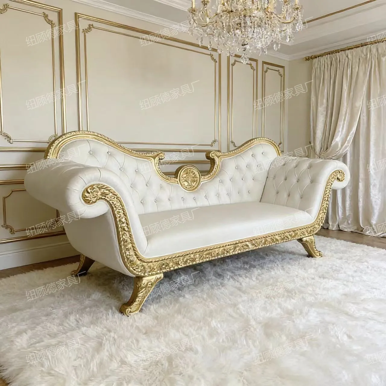 

DSA recliner solid wood princess rose sofa chair sofa bedroom light luxury leisure recliner home living room