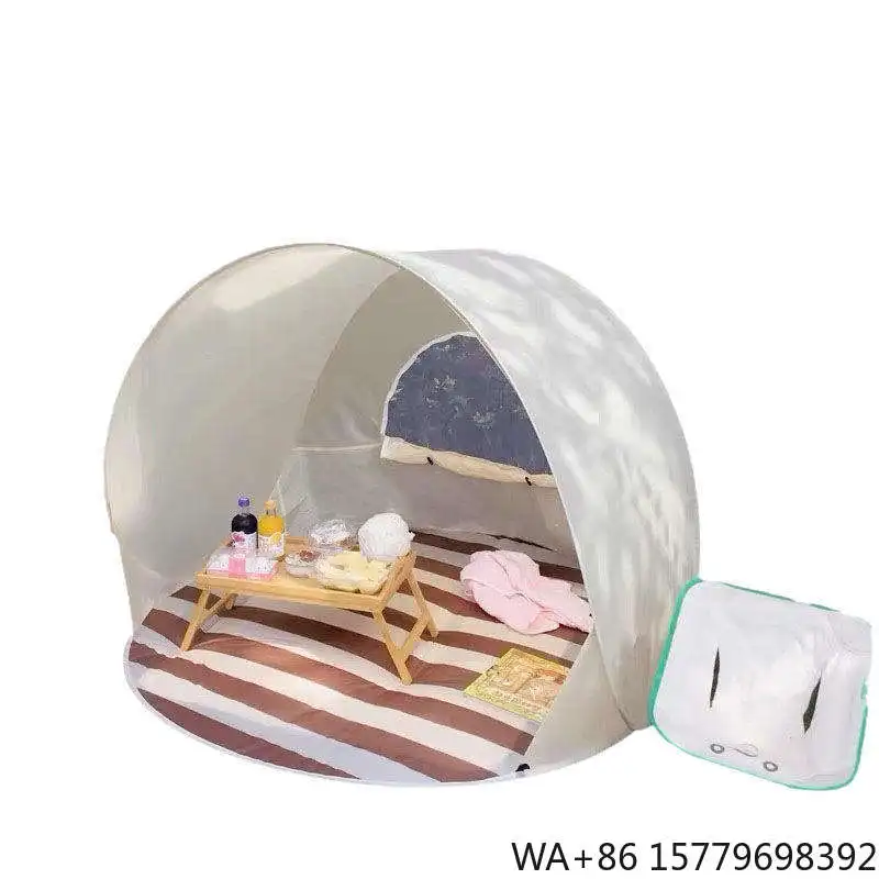 3 Person Portable Beach Sunshade Tent Quick Automatic Opening 1000-1500mm Waterproof Oxford Cloth One Bedroom Outdoor Camping