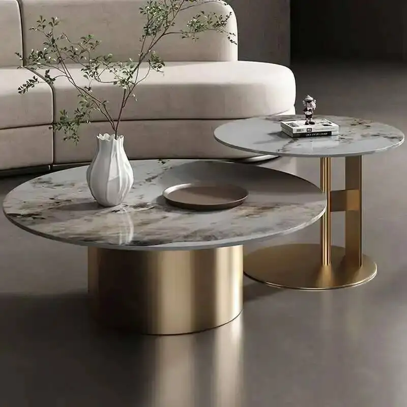 

Rock Slab Table Round Italian Coffee Luxury Modern Living Room House Designer Side Table Mesa De Centro Sala Home Furniture