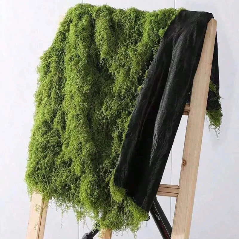 Artificial moss for micro-landscape decoration, lawn moss, bonsai, potted plant decoration, faux silk-like thread moss