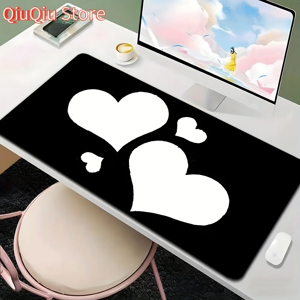 

1 шт. современный классический романтический коврик для мыши в форме сердца с простым узором, 30x60 см/30x70 см/30x80 см/40x80 см/40x90 см, многоразмерный механизм