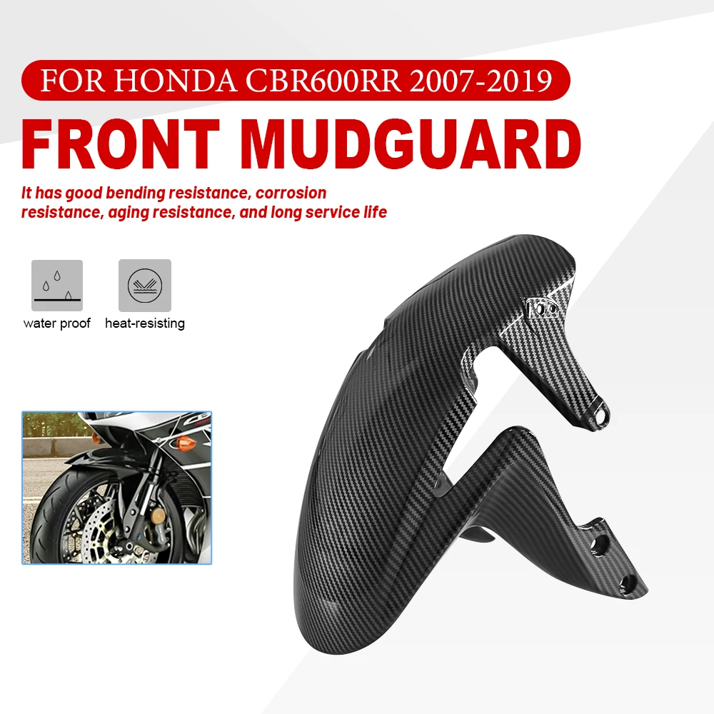 

Переднее крыло для HONDA CBR60ORR CBR 600 RR 2007-2019, мотоциклетный грязезащитный брызговик, брызговик, обтекатель из ABS углеродного волокна, цвет