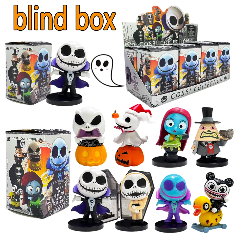 

Джек аниме «Кошмар перед Рождеством», фигурки слепых коробок, Коллекционная фигурка, кукла, декор на Хэллоуин и Рождество, подарки