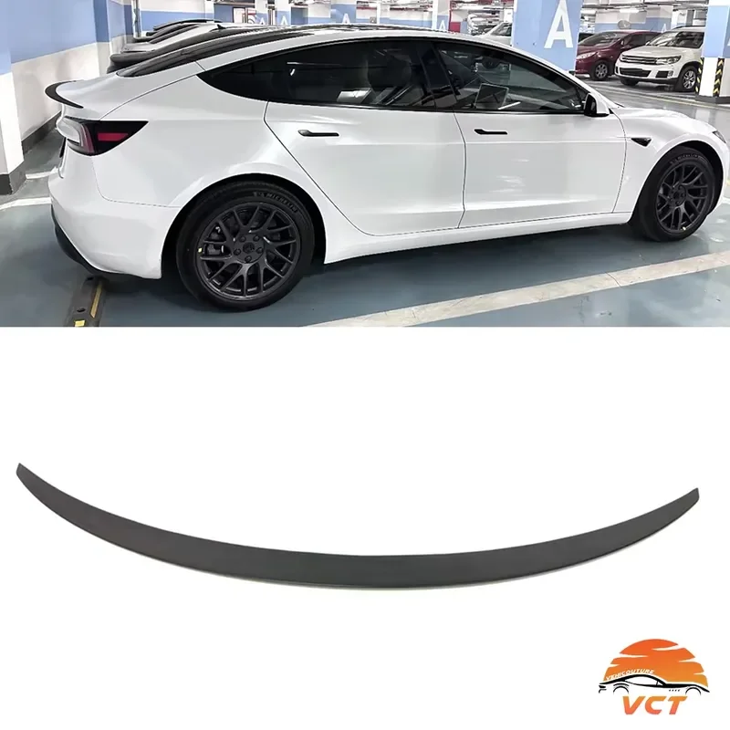 Vehicouture Model 3 Performance Parts Auto Exterior Carbon Fiber Kits Stick-On Retrofit/Upgrade Rear Wings for Model 3
