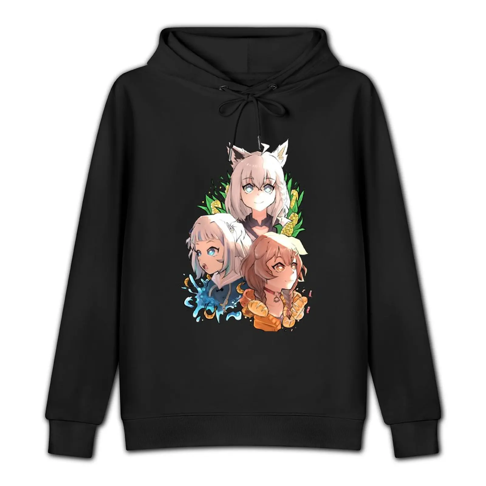 The 1 Million Trio - Gura, Korone and Fubuki Pullover Hoodie men wear big size hoodie