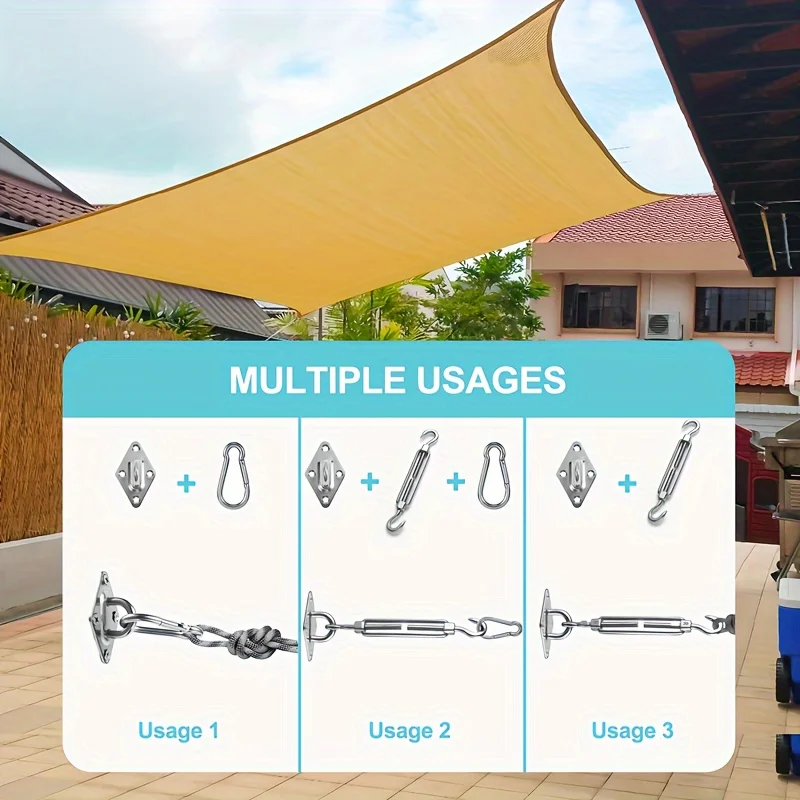 44pcs Heavy-duty Sunshade Sail Kit] 44pcs Sunshade Sail Hardware Kit, Outdoor Sunshade Sail Installation Accessories, Heavy-duty
