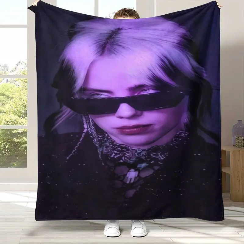 Billie Eilish Style Grunge Music Corner Flannel Throw Blanket,Cozy Warm Blanket for Bed,Sofa,Living Room,Picnic,Home Decor,Gift