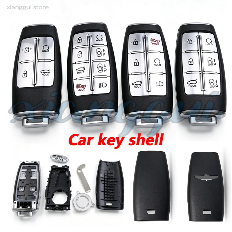4 6 8 Buttons for Hyundai Genesis G70 G80 G90 GV60 GV70 GV80 Smart Car Key Fob Shell Replacement Repair Housing Accessories Kit