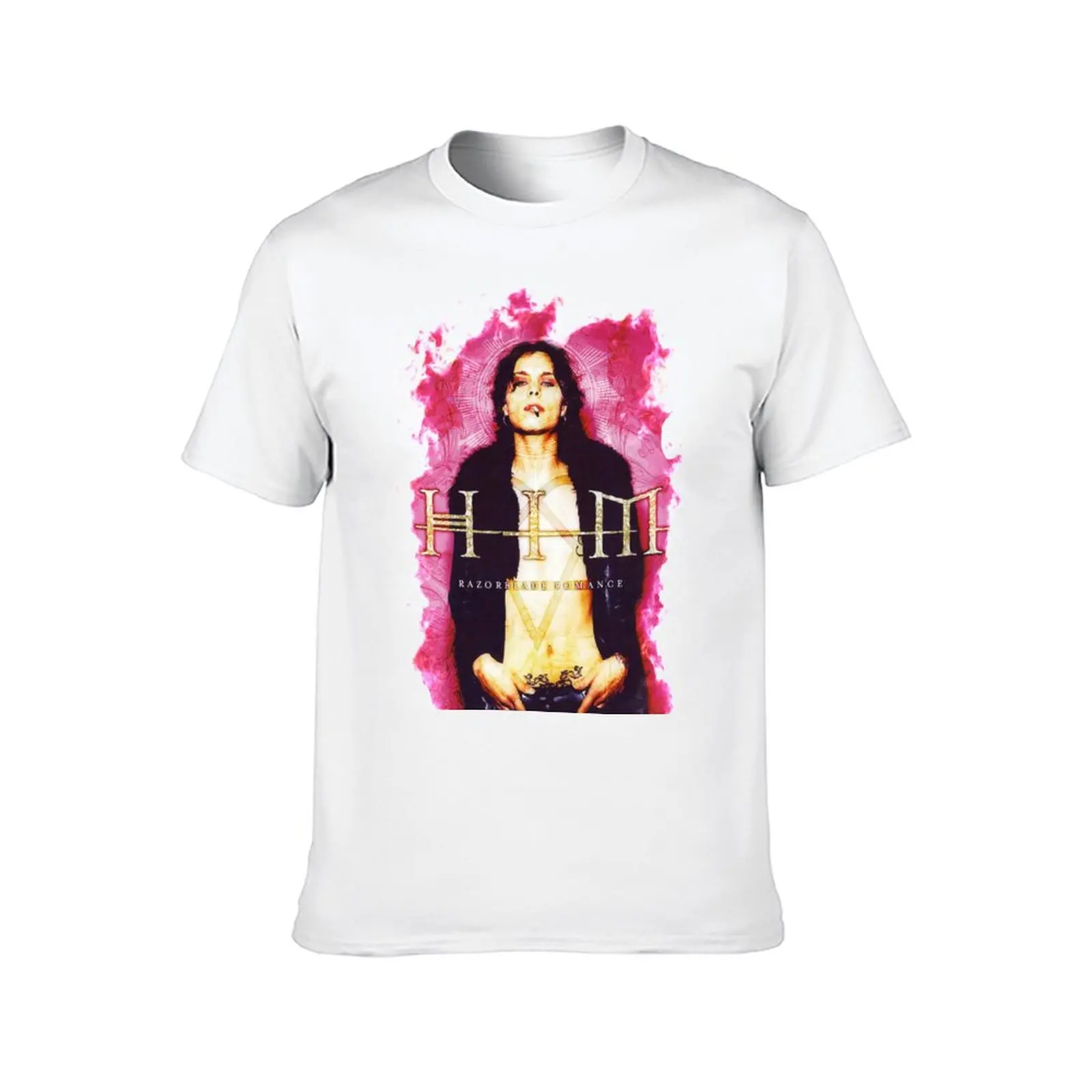 له باند VV H I M - Him Ville Valo Razorblade الرومانسية الدخان تي شيرت القطن تي شيرت رجل رجل تي شيرت جرافيك تي شيرت #2