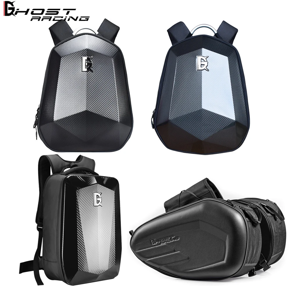 

Large-Capacity Motorcycle Backpack Outdoor Sports Commuter Riding Helmet Saddle Bag for Motorcyclists Expandable Hard Shell Bags