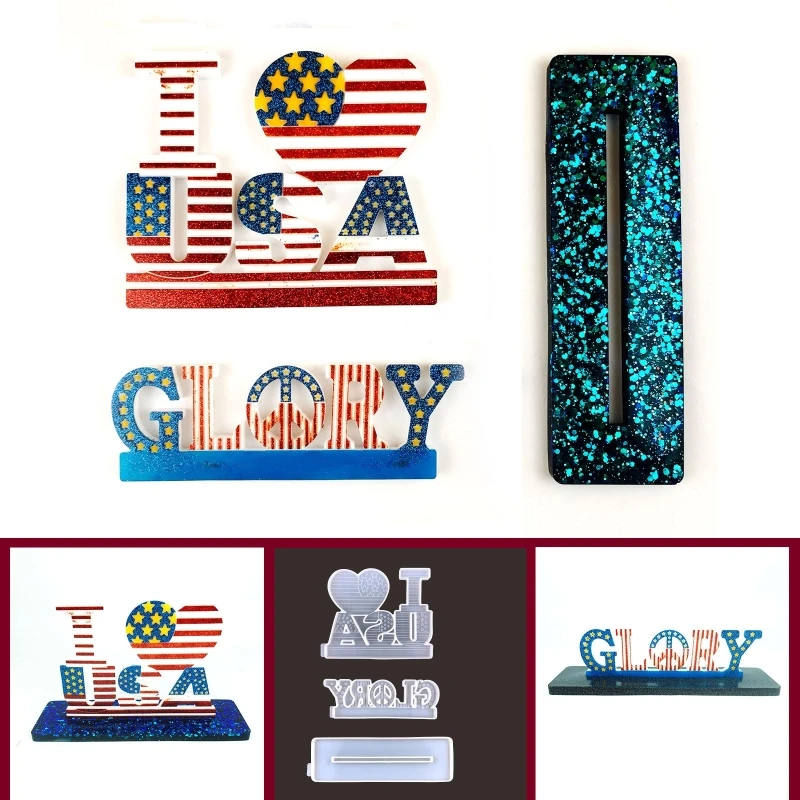 Epoxy Resin Casting Independence Day Mold Suitable for Desktop Decoration