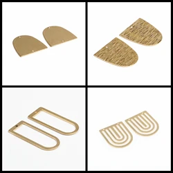 Hammered Brass Charms,D Shaped connector,Findings Accessories For Diy Earrings Necklace Bracelet DIY Making,Jewelry Supplies