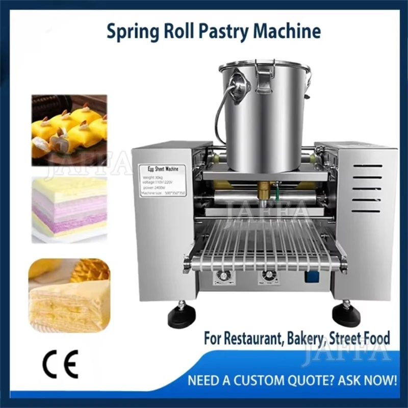 Commercial Egg Dumpling Skin Roast Duck Pie Crust Machine Thousand-layer Mango Electric Cake Layer Crepe Making Machinery