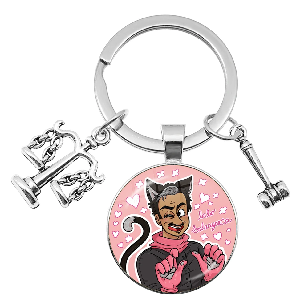 Fashion Judge Better Call Saul Glass Cabochon Heart-Shaped Keychain Bag Car Libra Accessories Keychains Lawyer Jewelry Gift