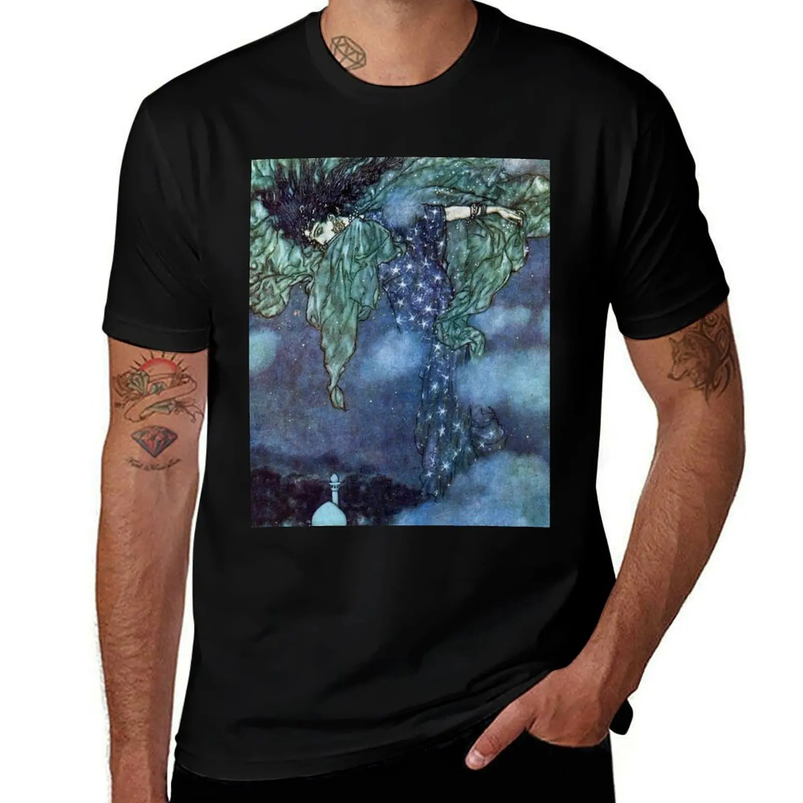 The Rubaiyat of Omar Khayyam by Edmund Dulac T-Shirt tees customs mens workout shirts