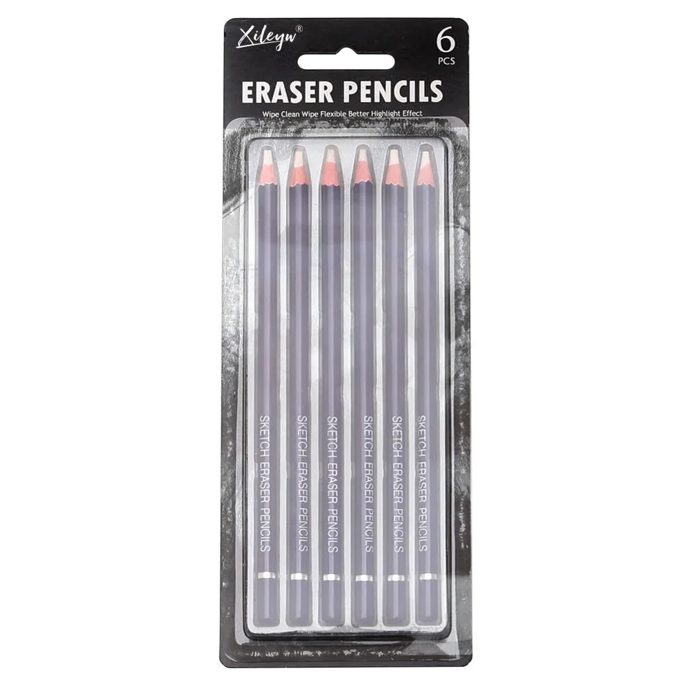 6 Pcs Sketch Pencil Highlight Painting Eraser for Sketching White Board Type Shape Child