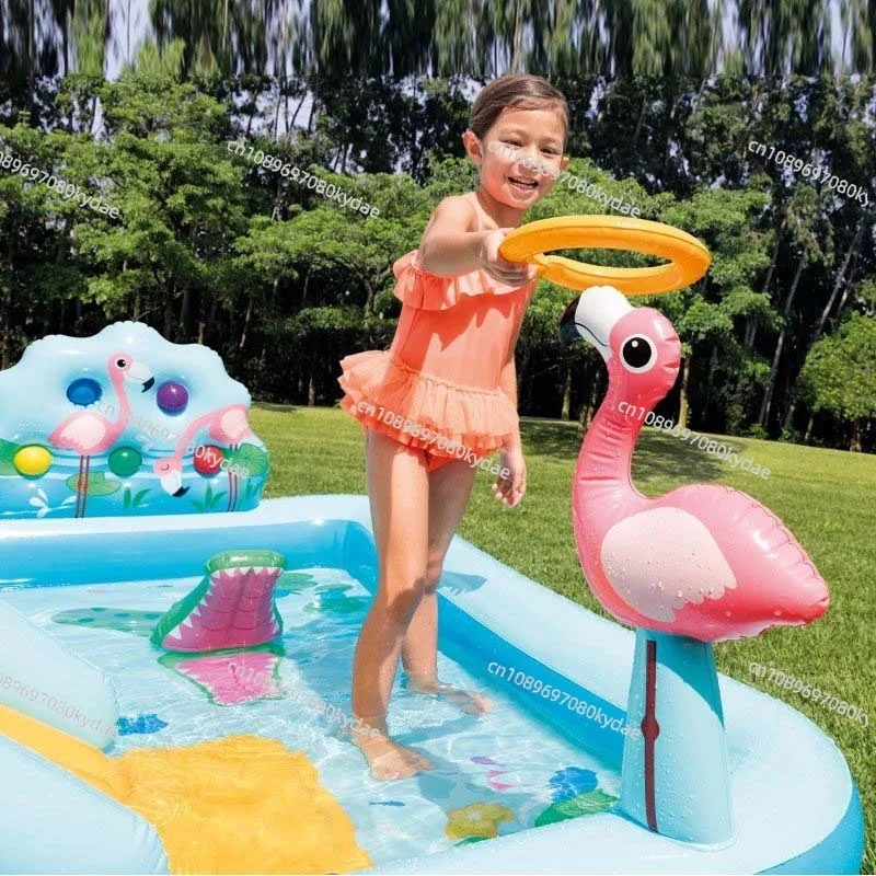 Suitable for Crocodile Garden Water Slide Inflatable Pool Play Pool Children\'s Family Swimming Ocean Ball Pool