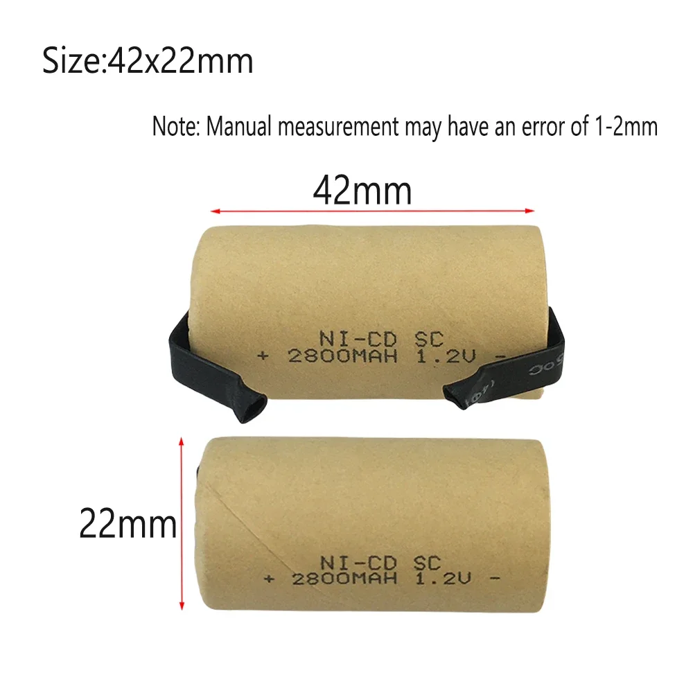 

SC 1.2V 2800mah Original Screwdriver Electric Drill Ni-CD Rechargeable Battey With Welding Label Power Tool SUBC Cells